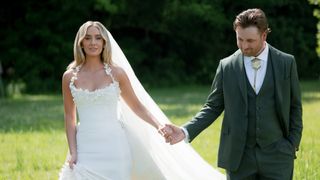 Image may contain Body Part Hand Person Holding Hands Adult Wedding Clothing Dress Fashion Formal Wear and Gown
