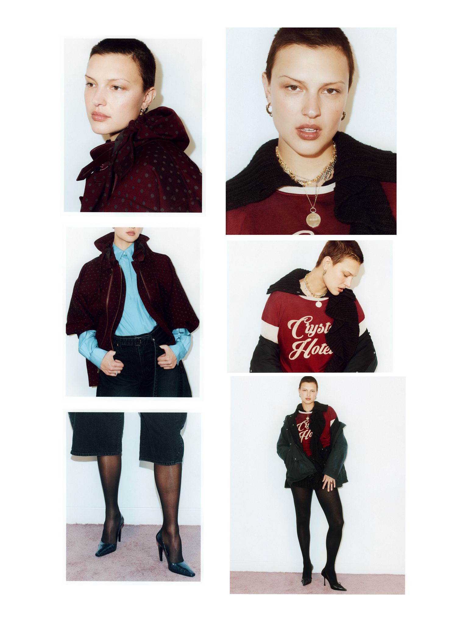 Image may contain Anastasia Prikhodko Clothing Coat Blouse Child Person Adult Footwear High Heel Shoe and Face