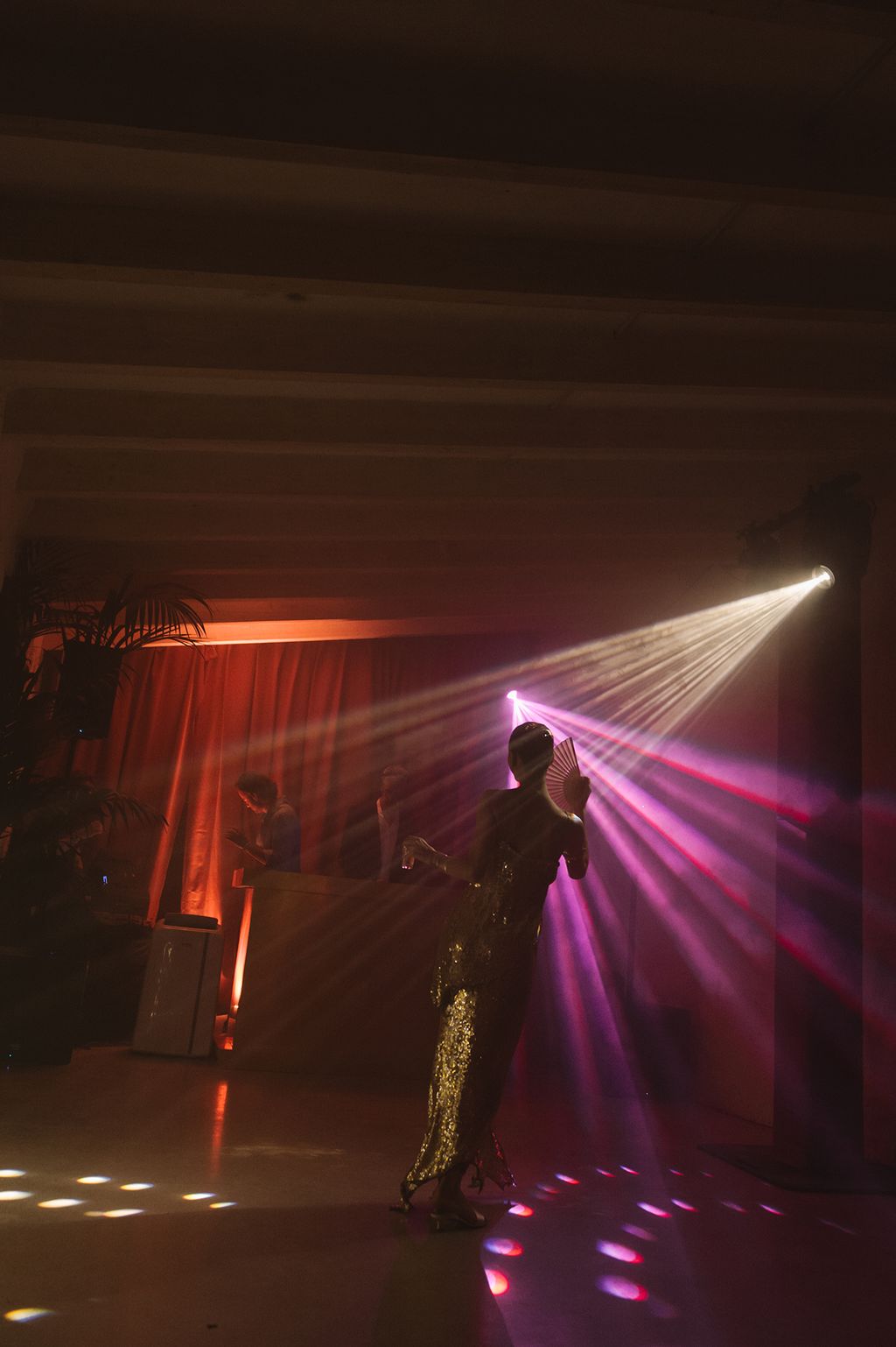 Image may contain Lighting Adult Person Wedding Light Performer Solo Performance and Indoors