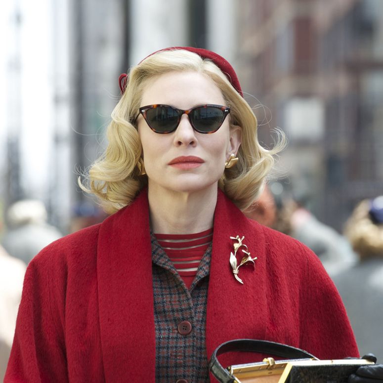 Image may contain: Clothing, Apparel, Human, Person, Sunglasses, Accessories, Accessory, Coat, Overcoat, and Cate Blanchett