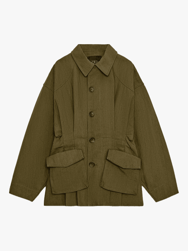 Image may contain Clothing Coat Jacket Long Sleeve Sleeve Blazer Shirt and Khaki